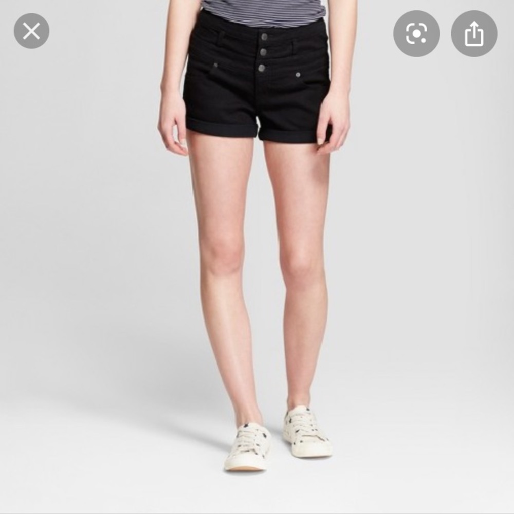 Black jean shorts